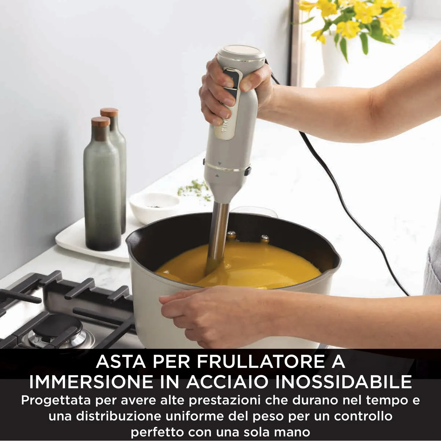 Ninja Foodi PowerBase frullatore immersione 850W pietra oro