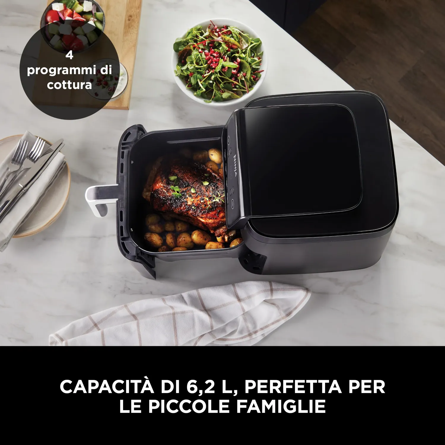 Ninja friggitrice ad aria 6,2L senza olio familiare