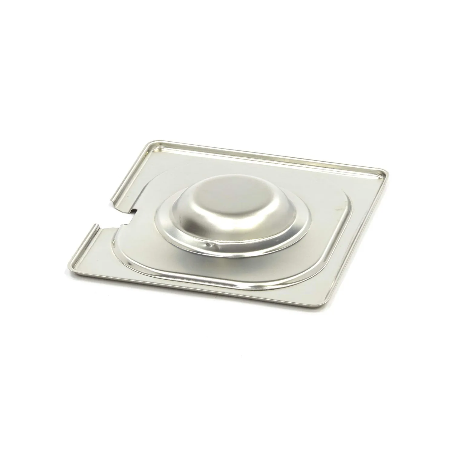 Maxima coperchio Gastronorm 1/6 inox con foro cucchiaio