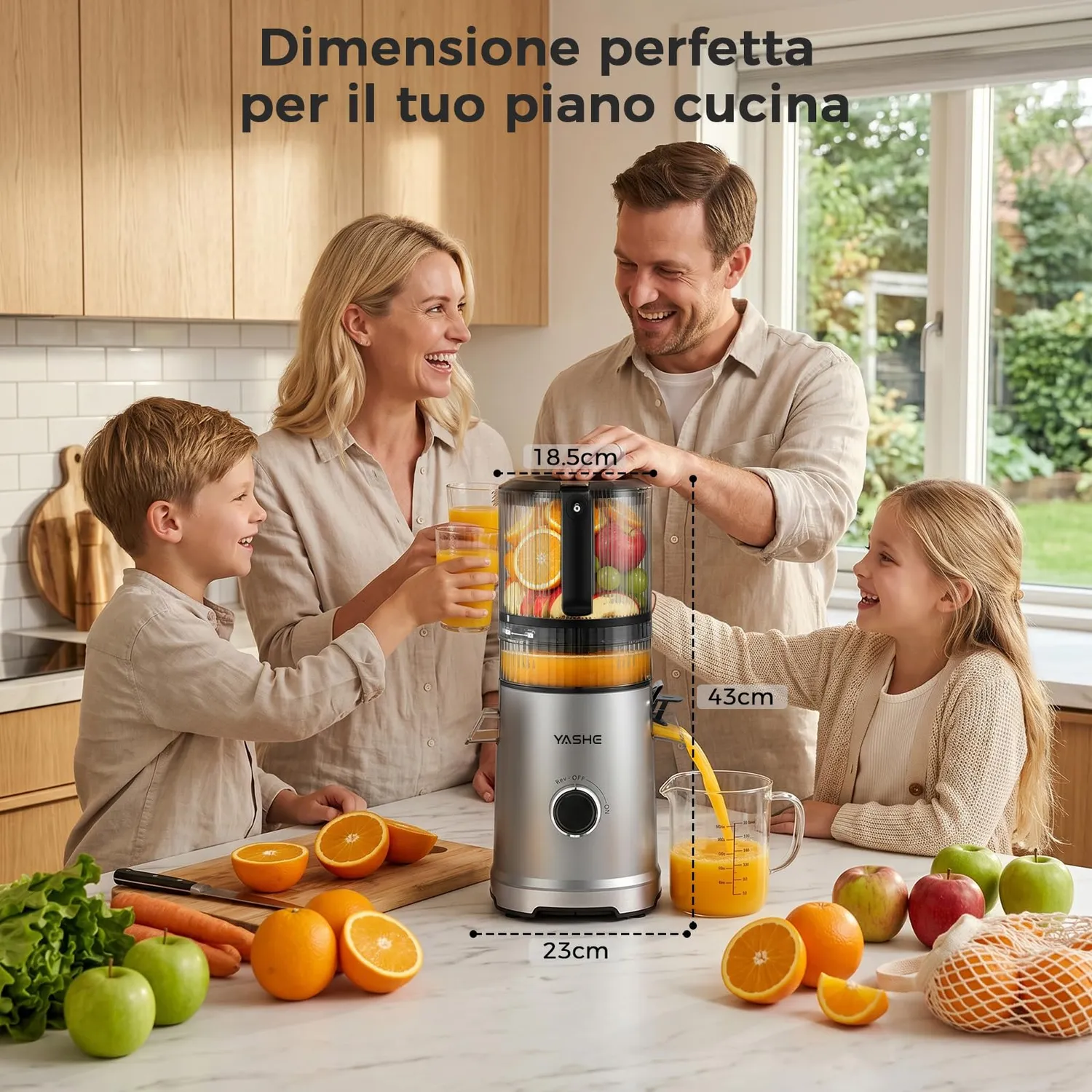 Yashe Estrattore Succo Freddo 600W Bocca 152mm 3-in-1