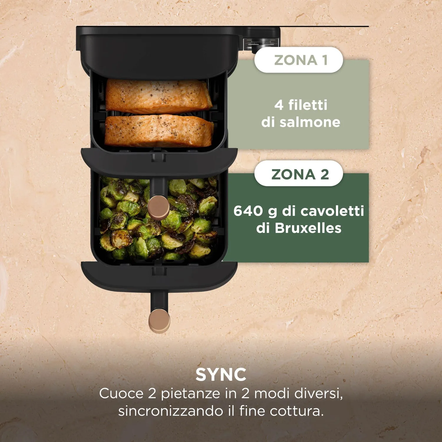 Ninja Double Stack XL Friggitrice Aria 9,5L Nero Rame Pinze
