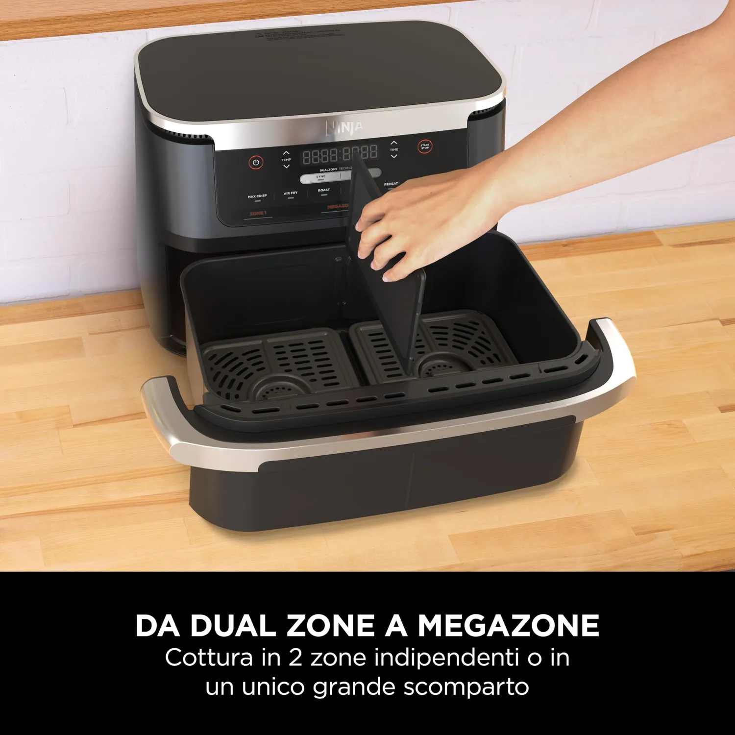 Ninja FlexDrawer Friggitrice ad Aria 6,6L Nera