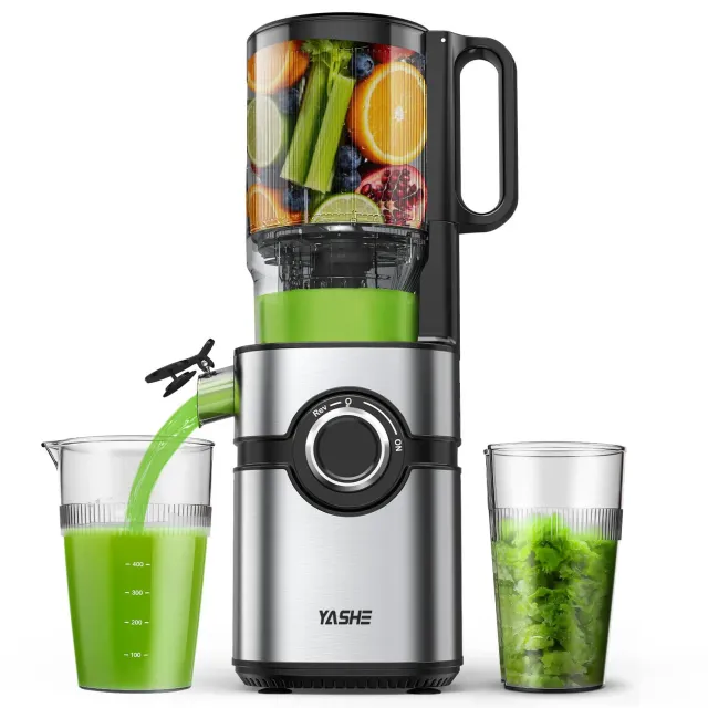 YASHE Estrattore Succo Freddo 200W Bocca 12,7cm Nero