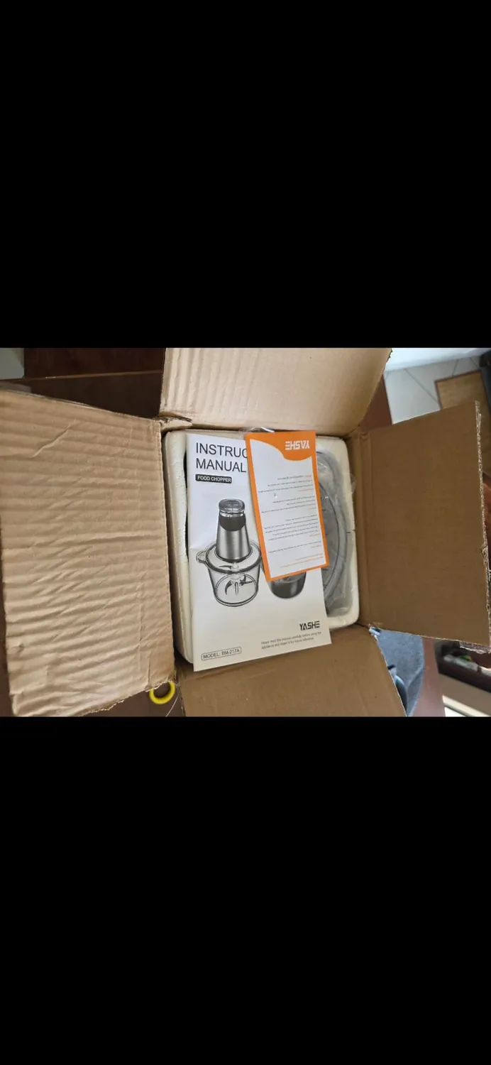 Yashe tritatutto elettrico 500W 2 ciotole 2L+2L vetro argento