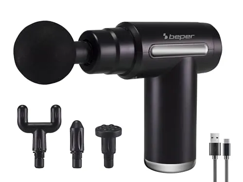 Beper P302MAS002 Massaggiatore a Percussione 30W Nero 4 Testine