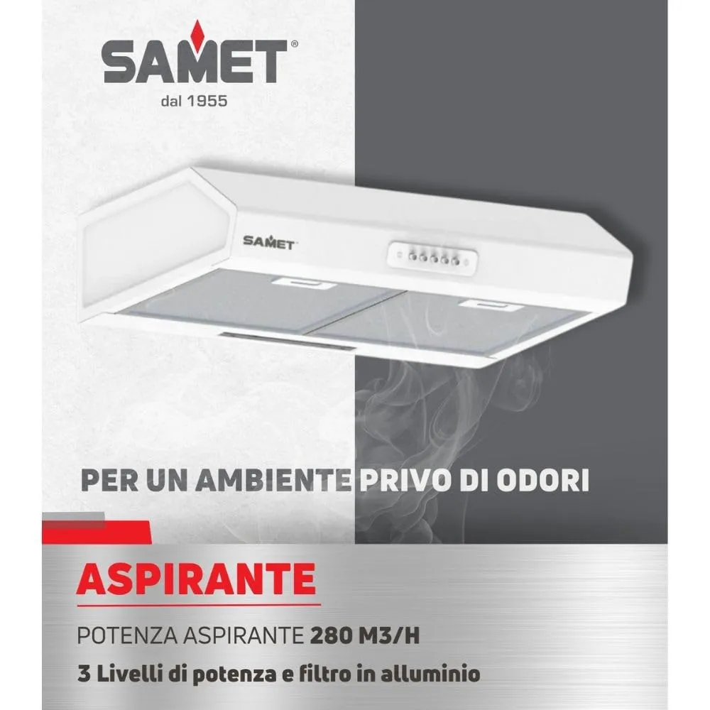 Samet Tornado 60 gruppo cappa sottopensile bianco 60cm