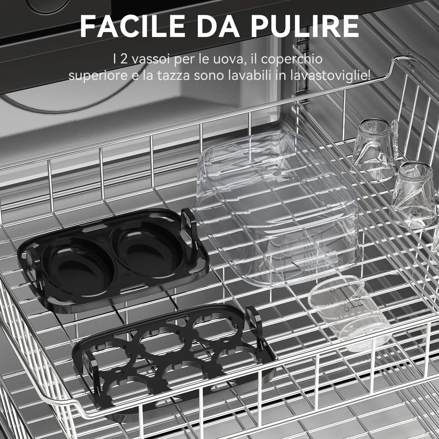 Yashe Cuociuova Elettrico 6 Uova 400W con Accessori