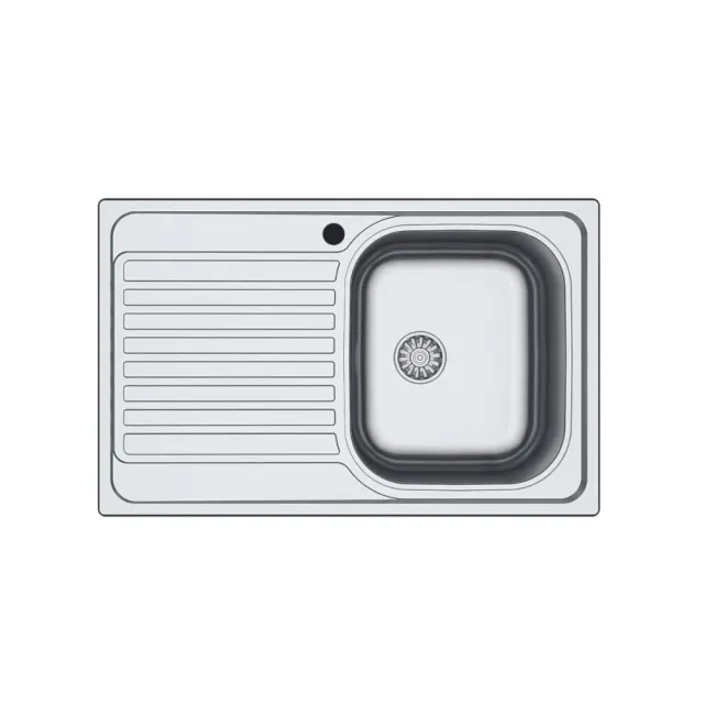Samet Classic N273 lavello incasso 1 vasca inox 79x50 cm sx