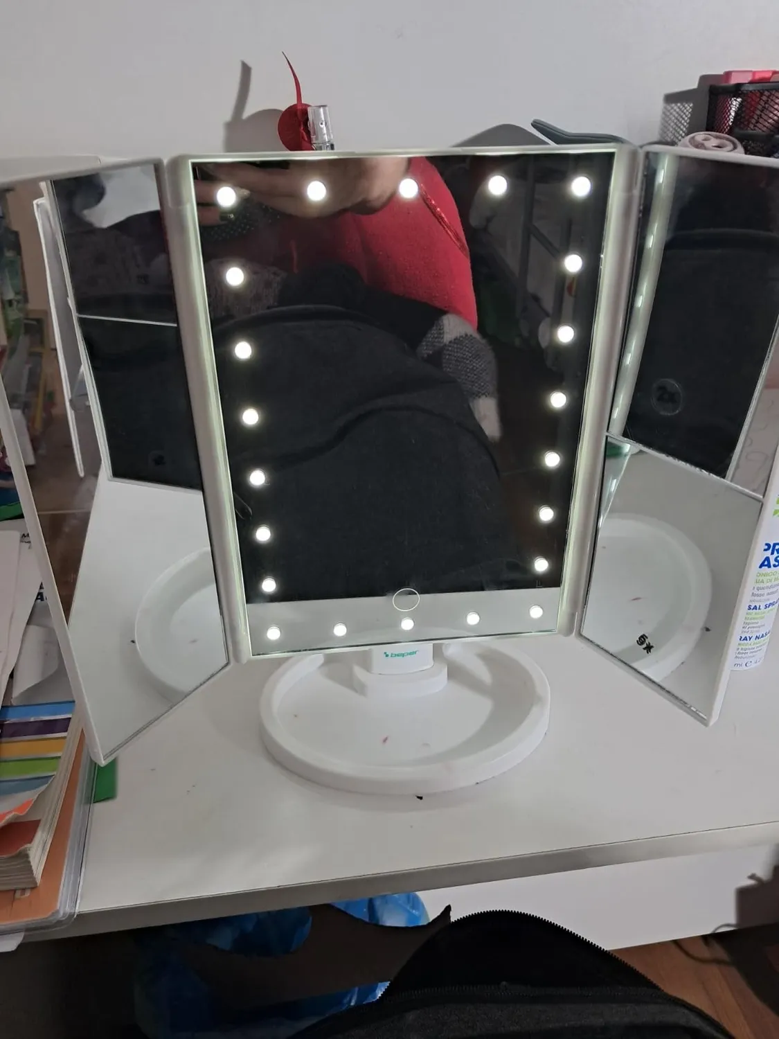 Beper Specchio Trucco Luminoso 22 LED 35x24 cm 1x 2x 5x