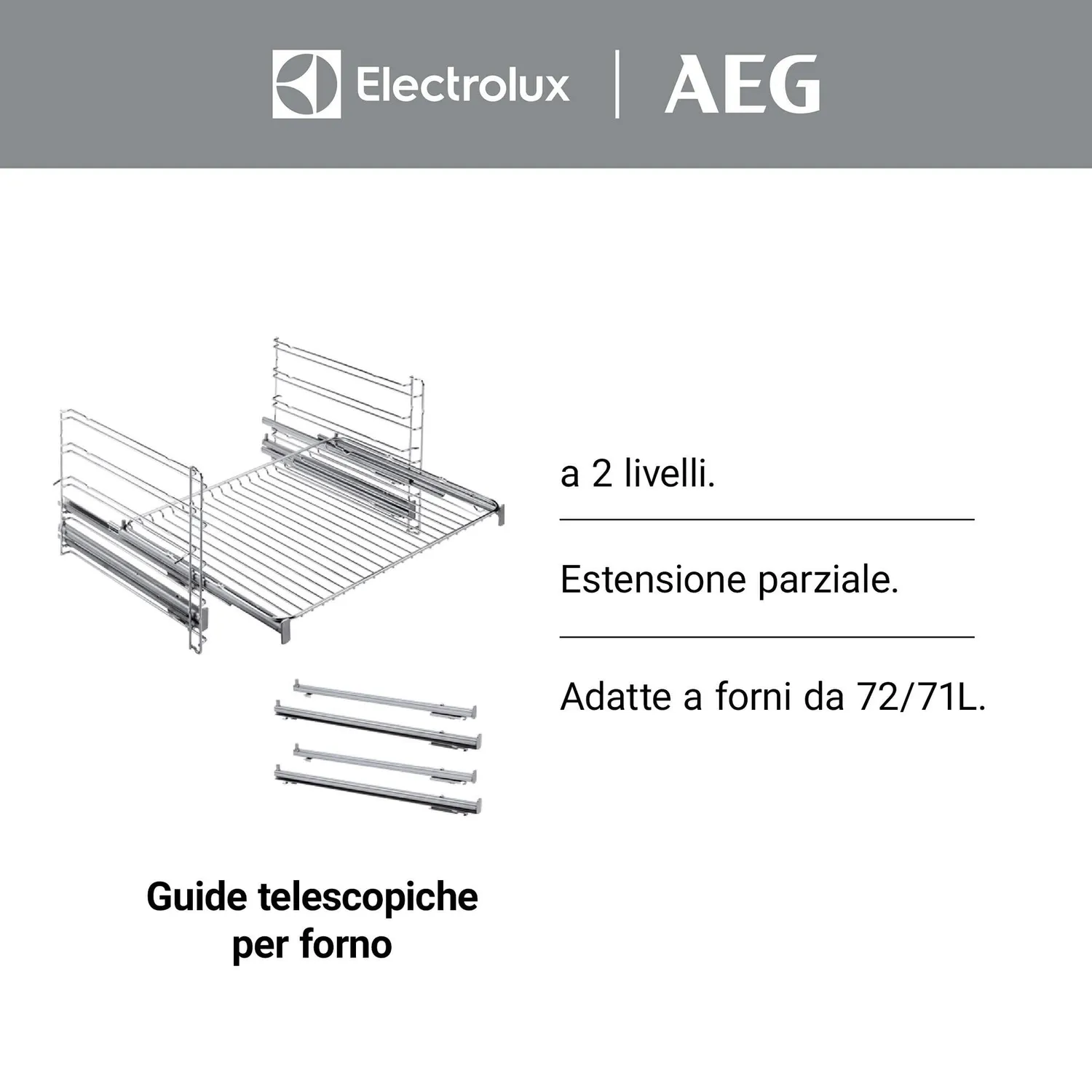 AEG TR2LV Guide Telescopiche Forno 2 Livelli Inox
