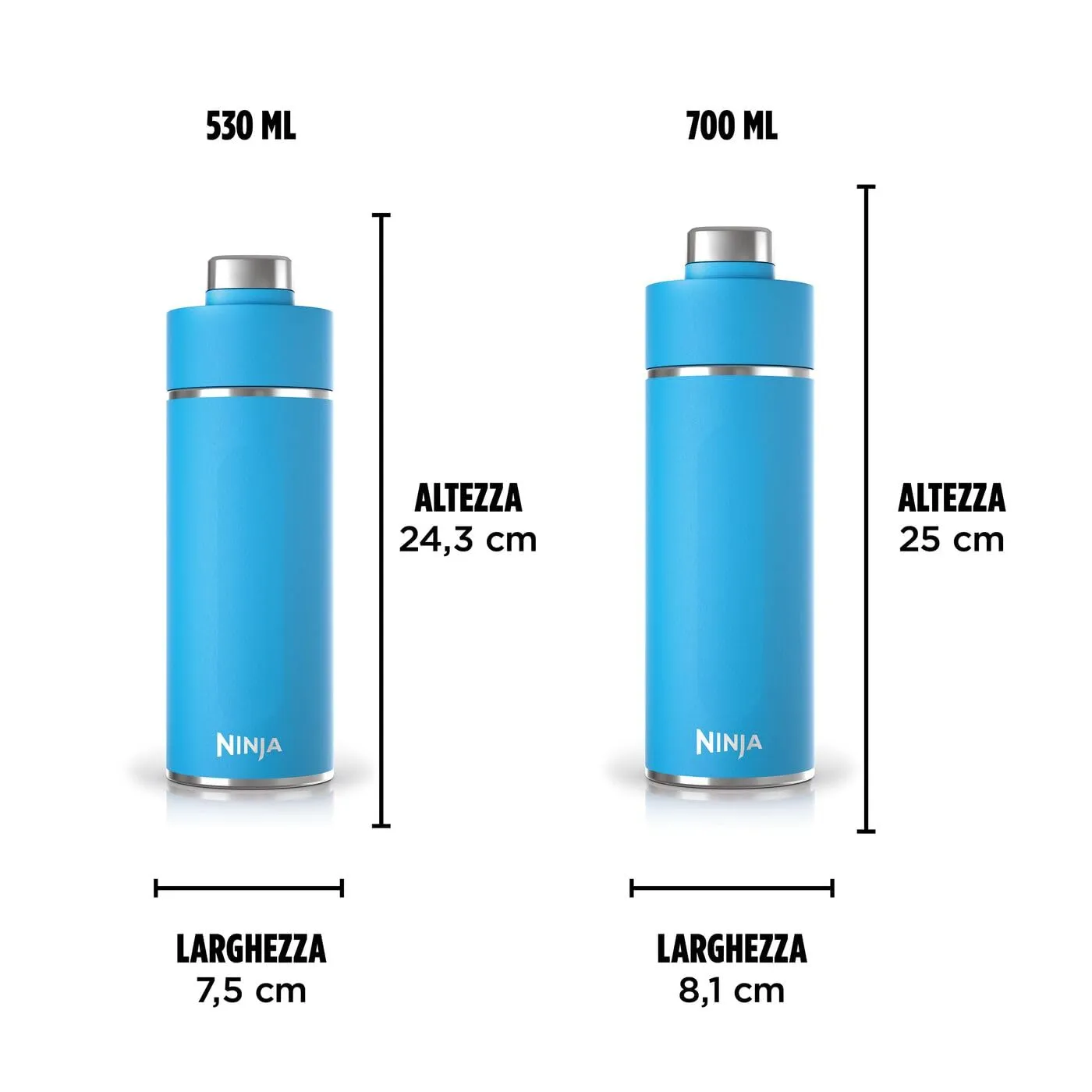 Ninja Thirsti Borraccia Termica 530ml Blu Tropicale
