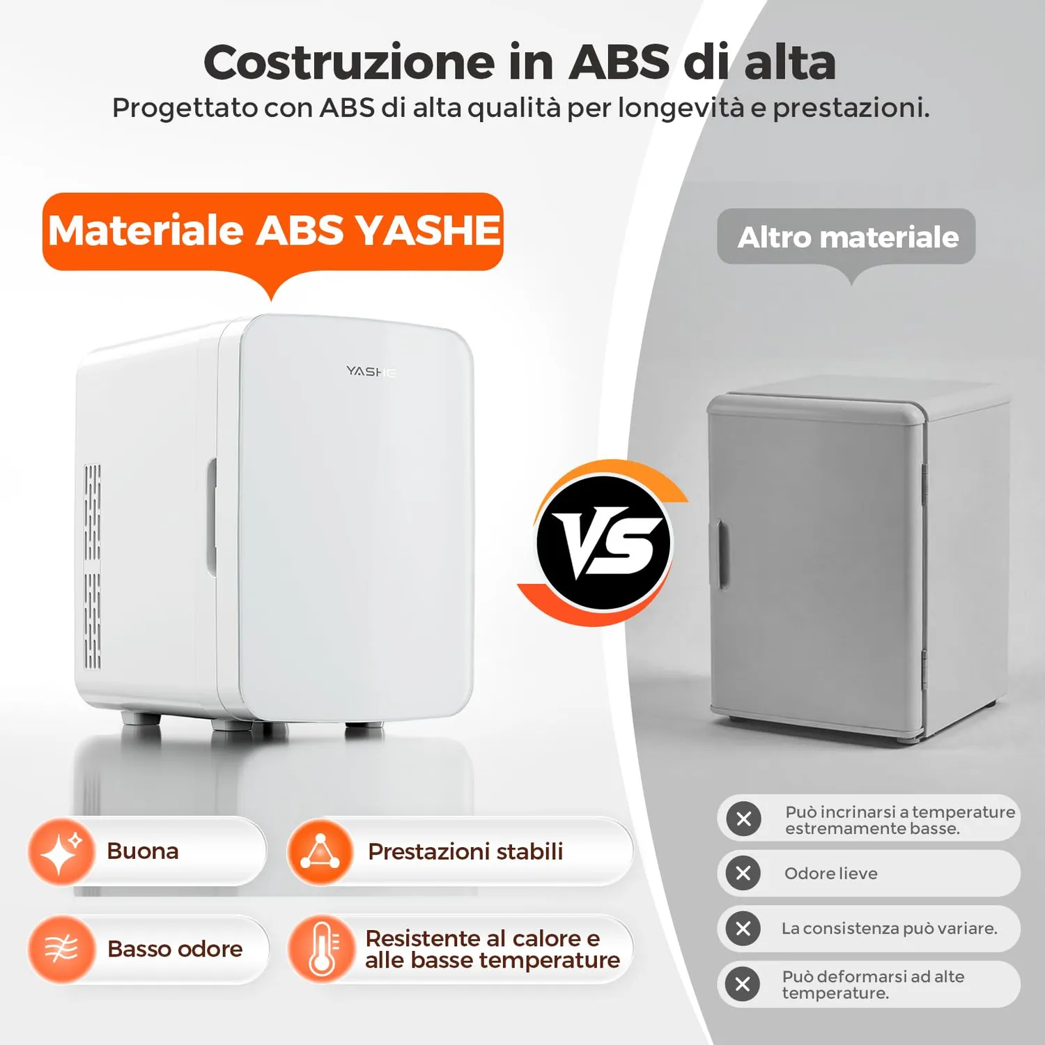 Yashe mini frigo 10 litri bianco caldo-freddo 12 lattine