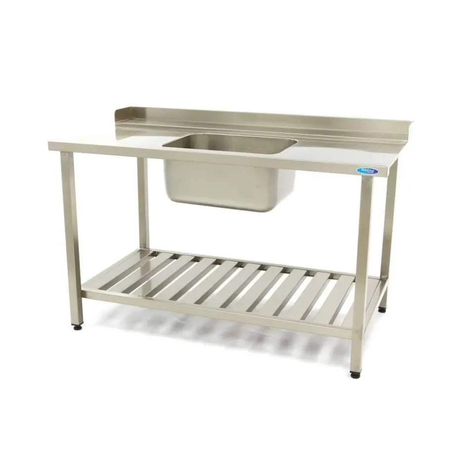 Pizza Maxima tavolo lavello 120x75 destra acciaio inox
