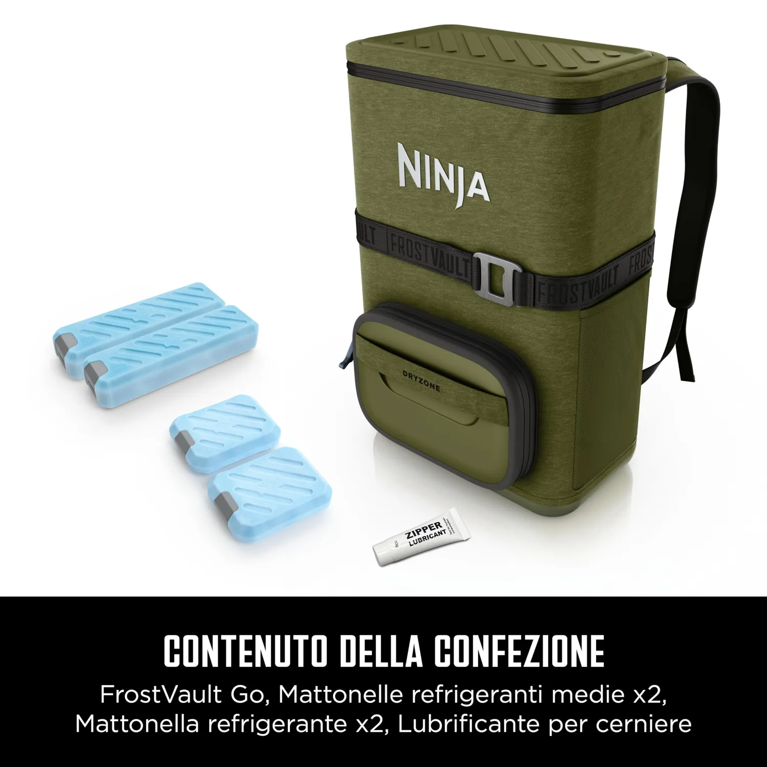 Ninja FrostVault Go Zaino Frigo 17L Verde con Siberina