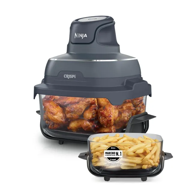 Ninja CRISPi FN201EUBL1 friggitrice ad aria vetro blu 3,8L+2,3L