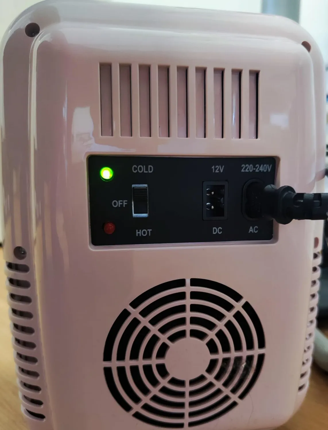YASHE Mini Frigo 4L Rosa Specchio LED Freddo Caldo