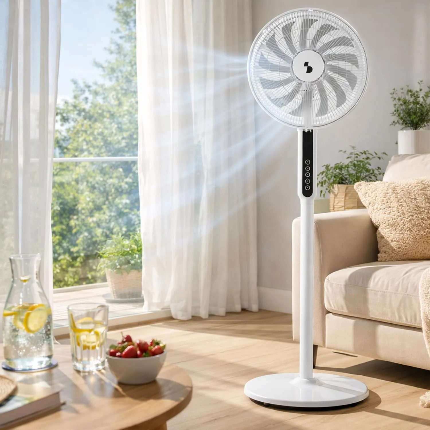 Beper P206VEN154 Ventilatore a Piantana 13 Pale 41 cm Telecomando