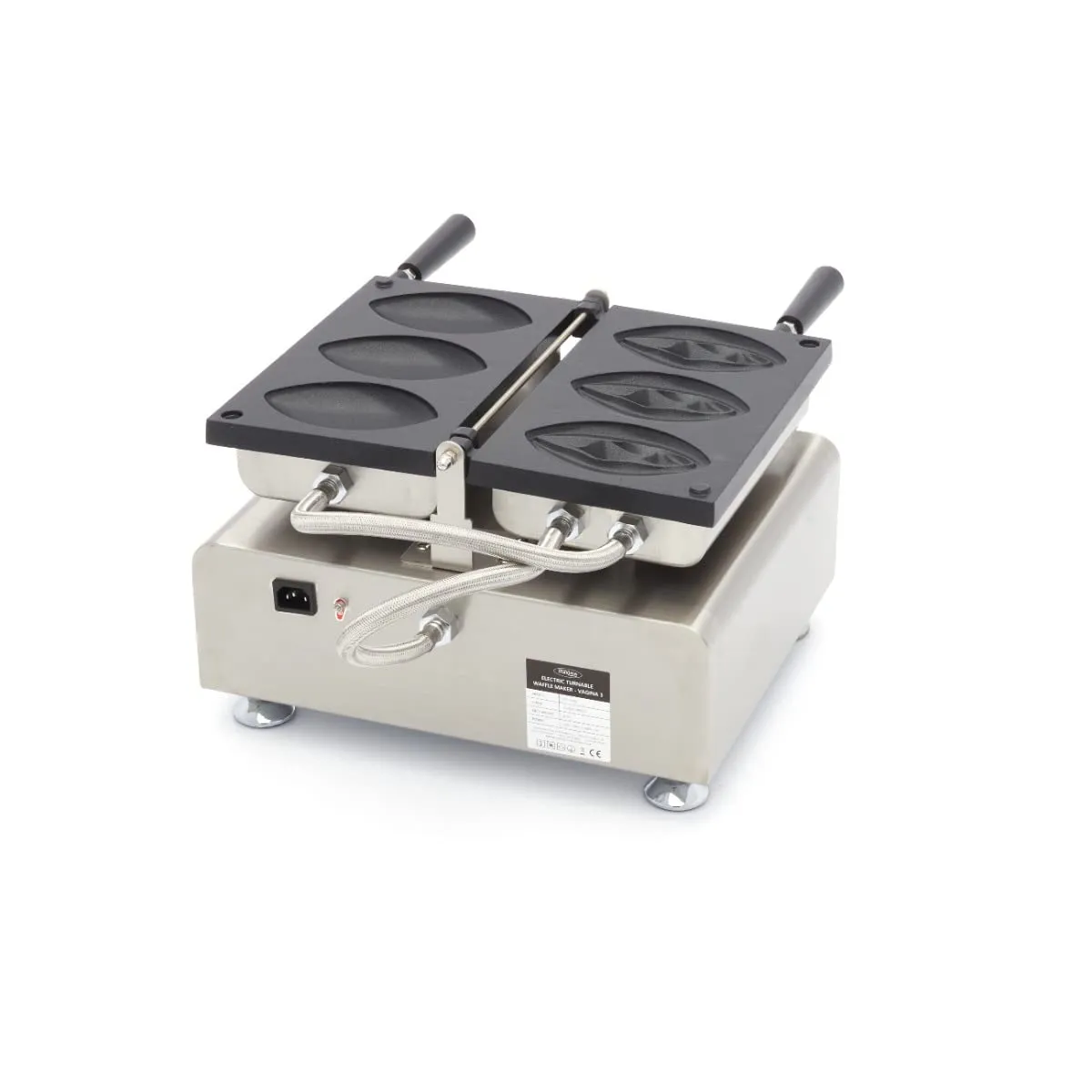 Maxima Piastra per Waffle Girevole 3 Pezzi Forma Speciale