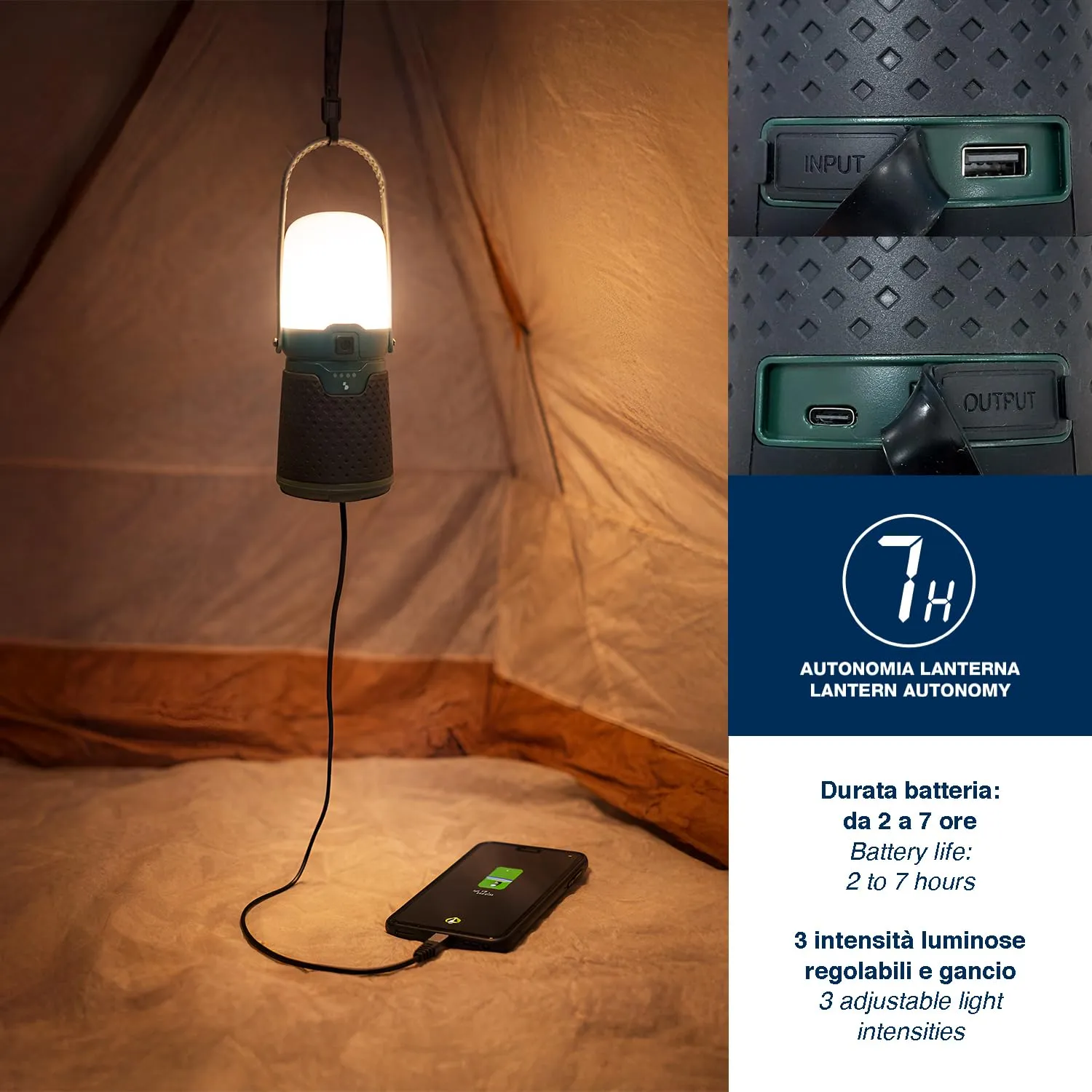 Beper P207ILO900 Set Campeggio 3 in 1 Ricaricabile
