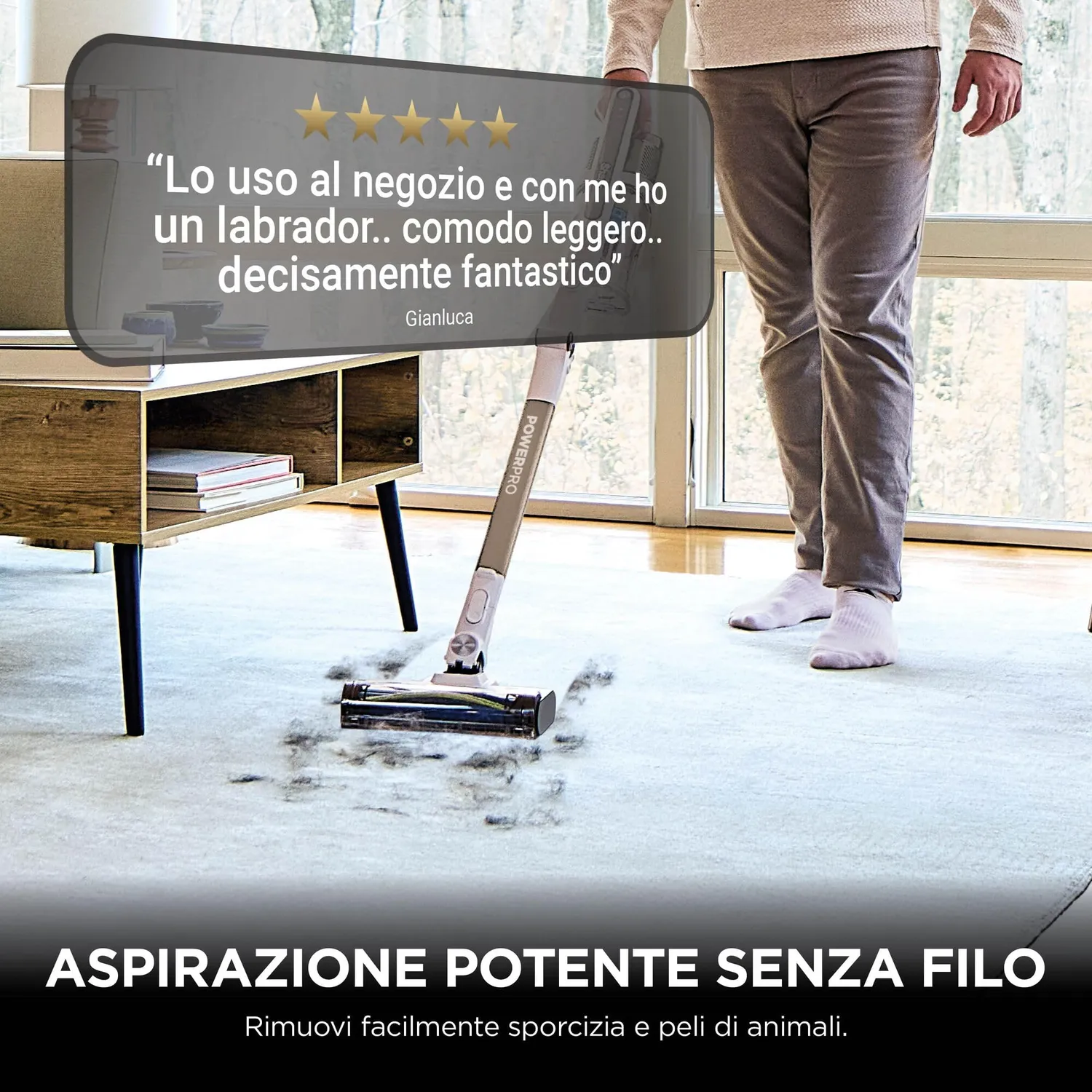 Shark PowerPro IZ382EUT aspirapolvere senza filo ottone chiaro