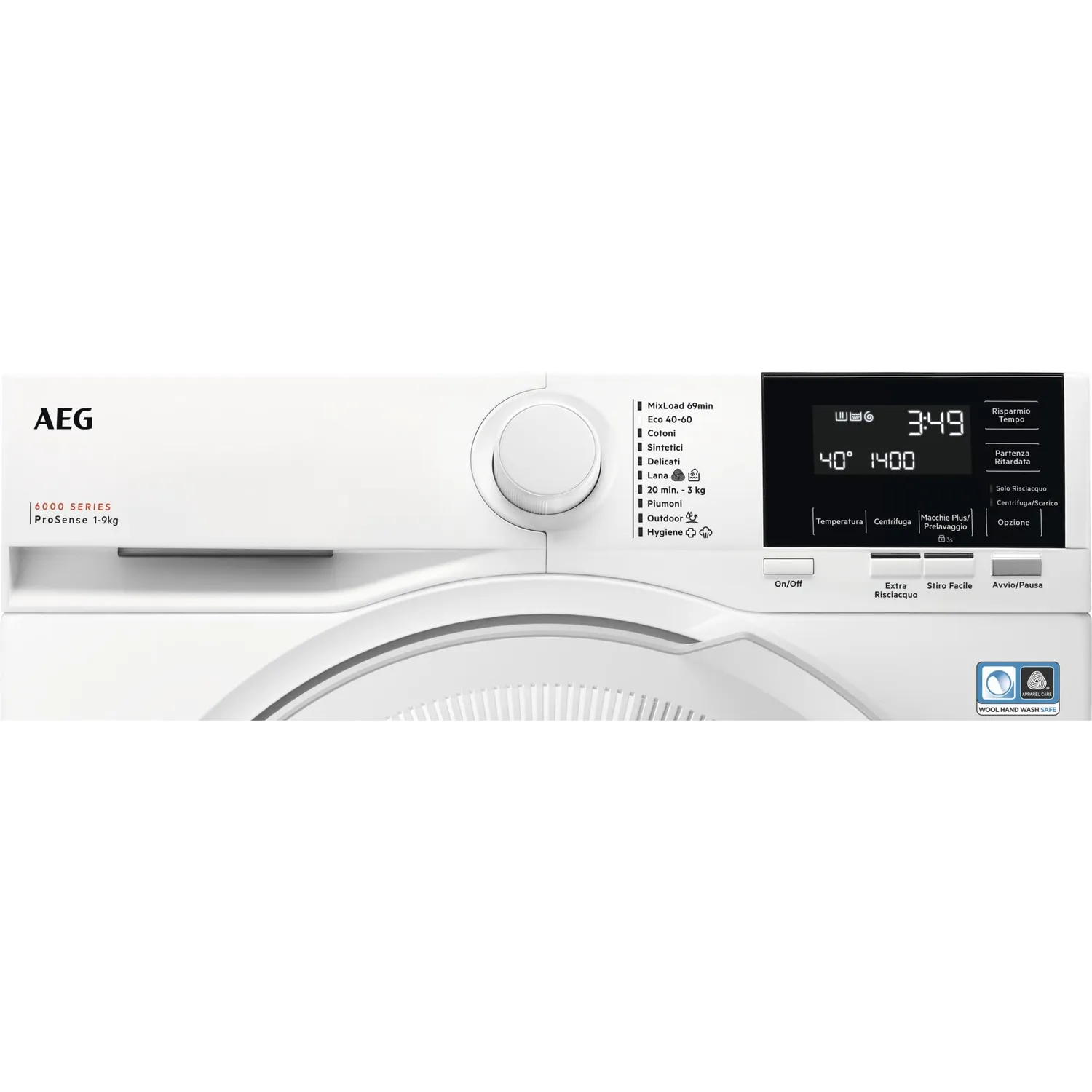 AEG Serie 6000 LR6G94OW Lavatrice 9 Kg ProSense Bianca