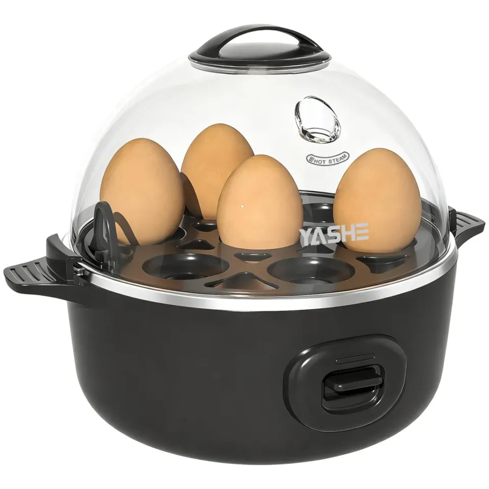 YASHE Cuociuova Elettrico 7 Uova Nero Automatico
