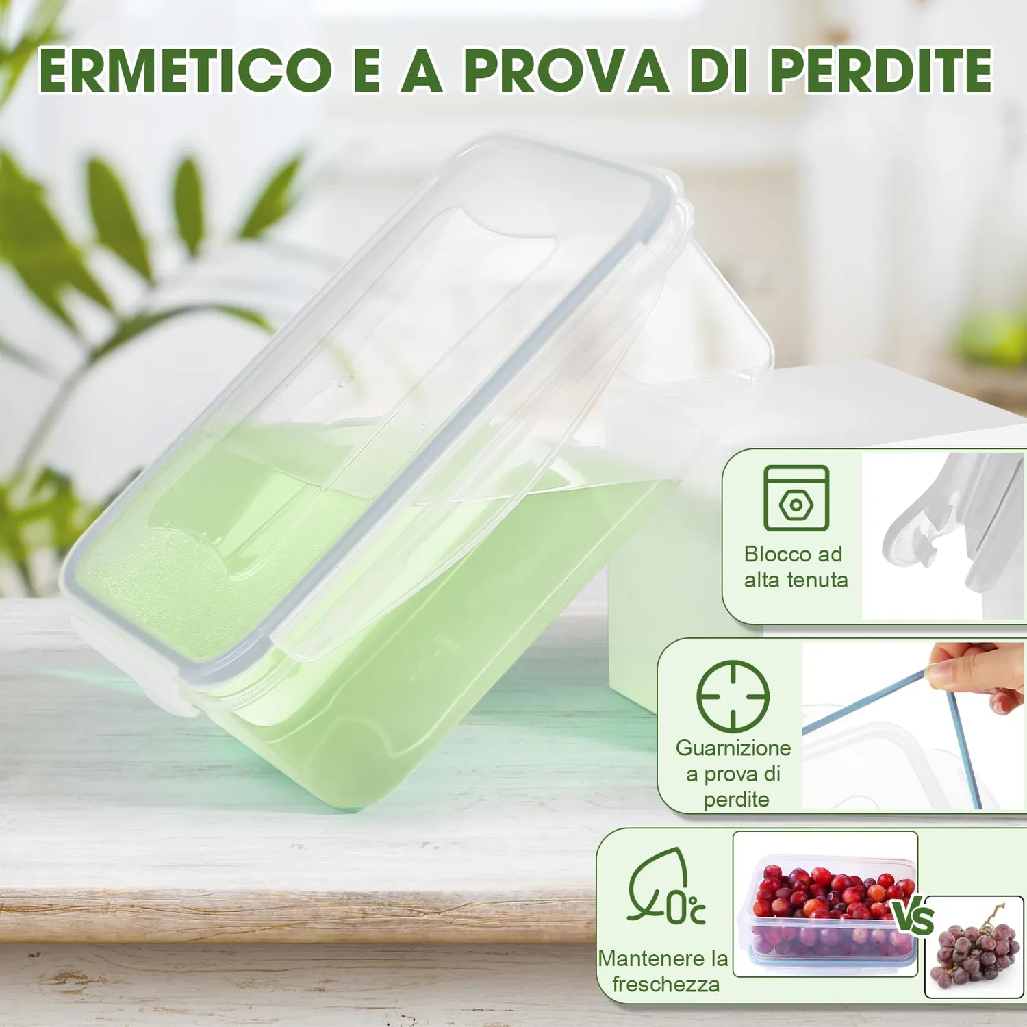 Yashe Contenitori Ermetici Alimenti Set 16 Pezzi Mist Formati