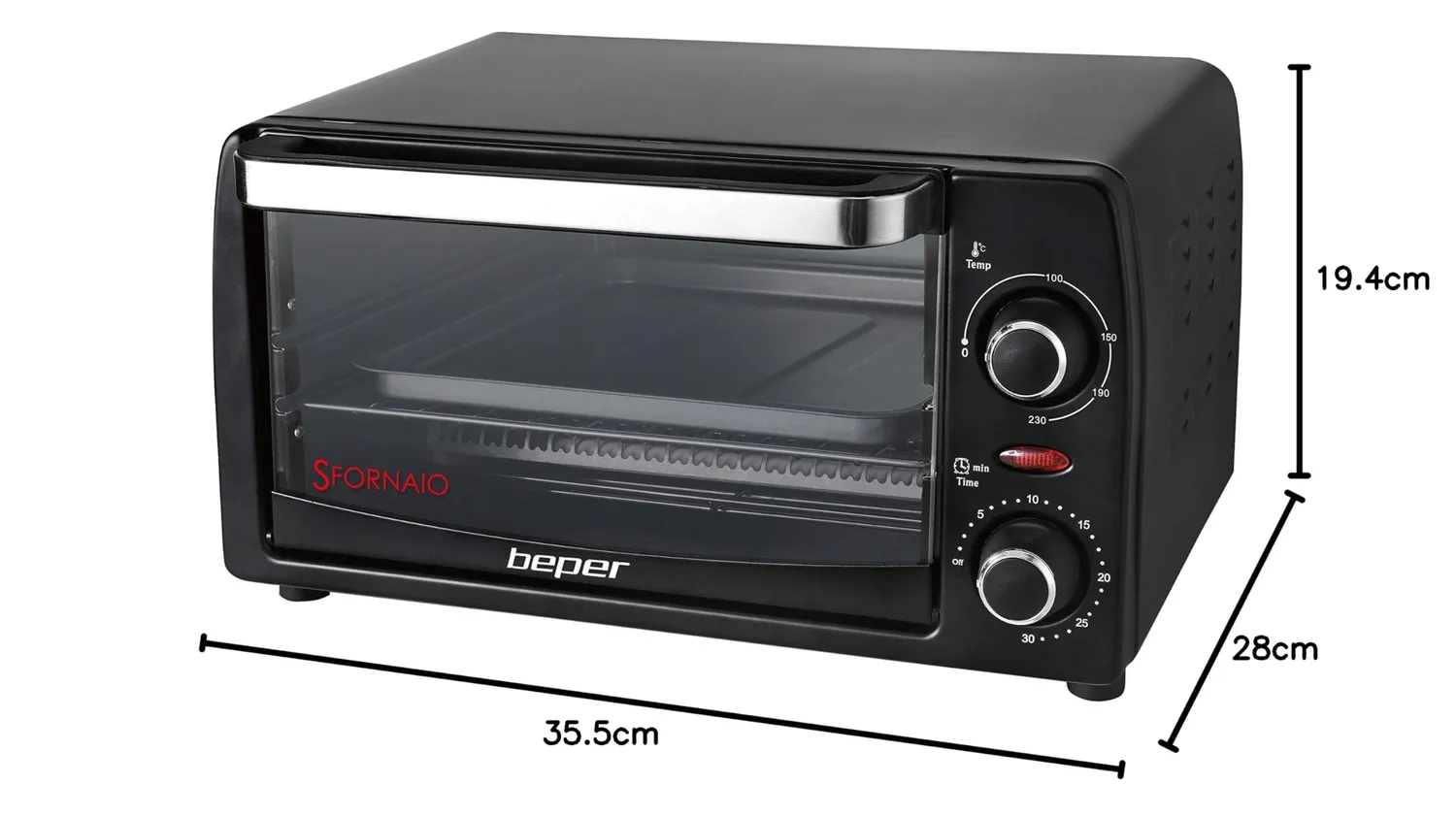 Beper 90.882 fornetto elettrico 12L al quarzo