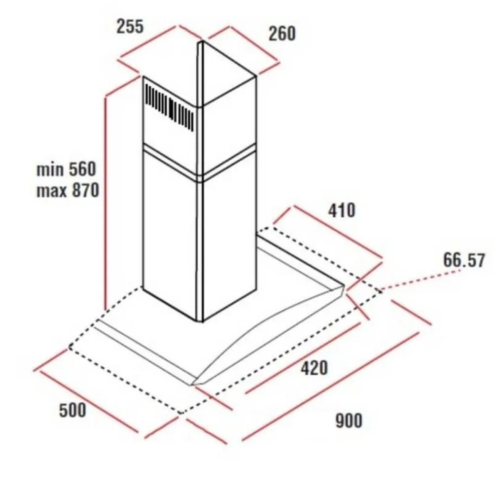 Samet WETH 90 cappa a parete 90 cm inox vetro aspirante