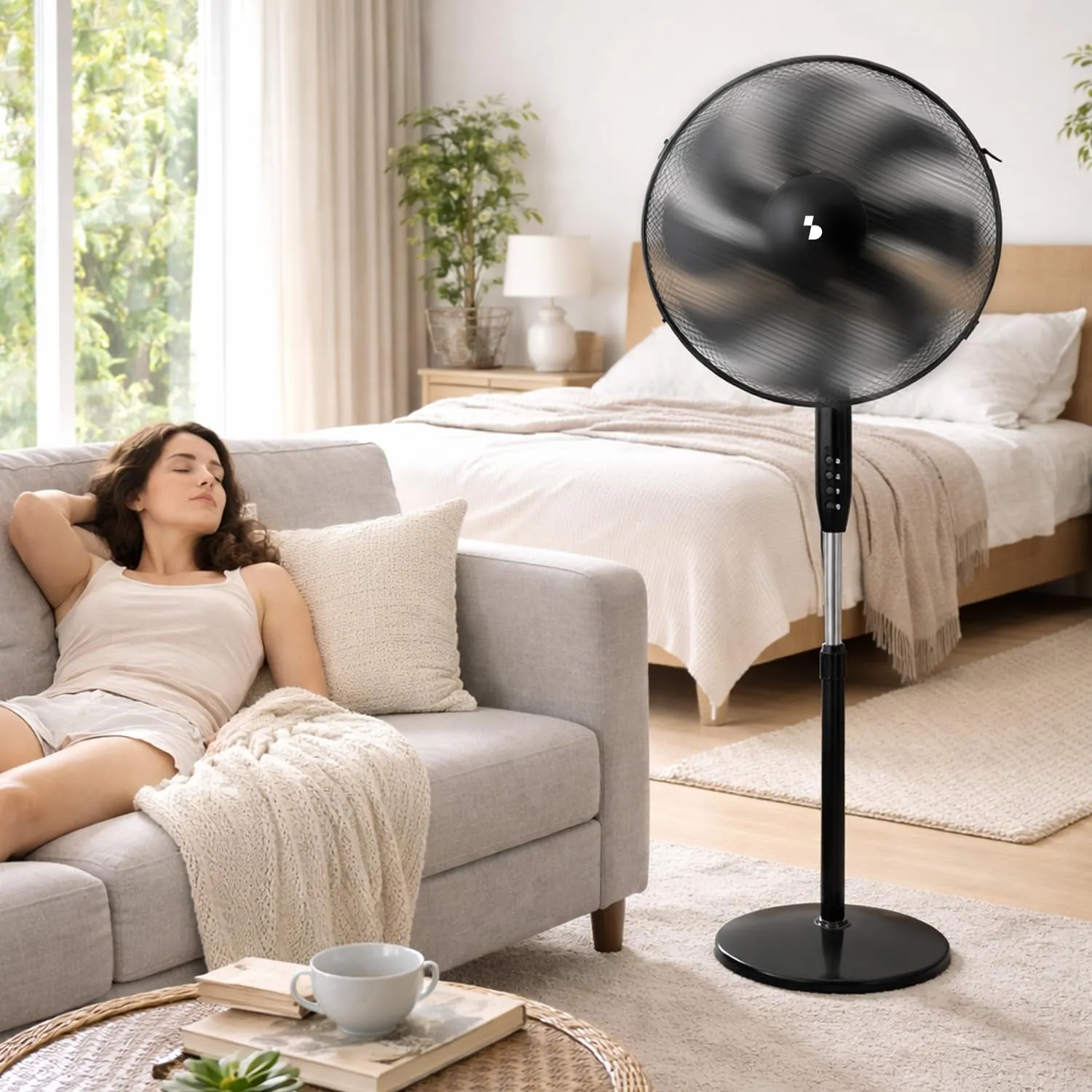 Beper P206VEN120 Ventilatore a Piantana 40 cm Nero