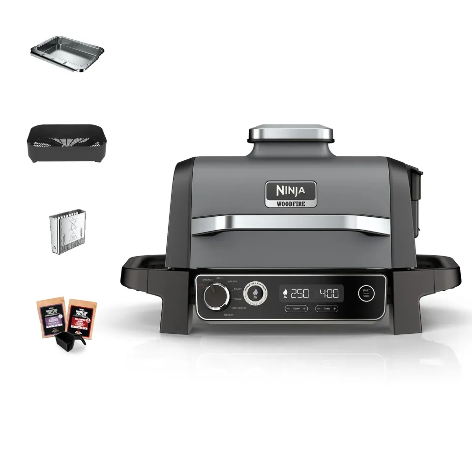 Ninja Woodfire barbecue elettrico 7in1 grigio