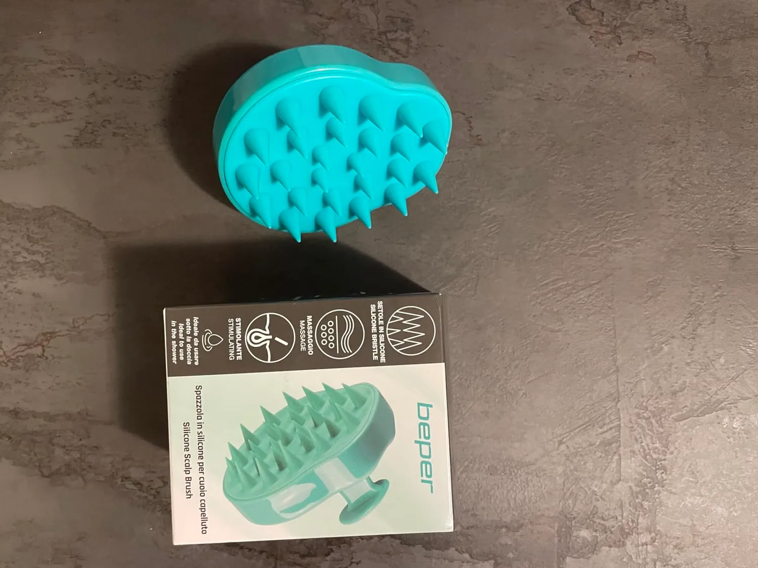 Beper C301ABE002 spazzola massaggiatore cuoio capelluto silicone