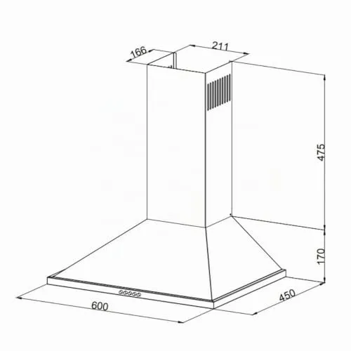 Samet Eolo60 Cappa Piramide 60 cm Inox Aspirante