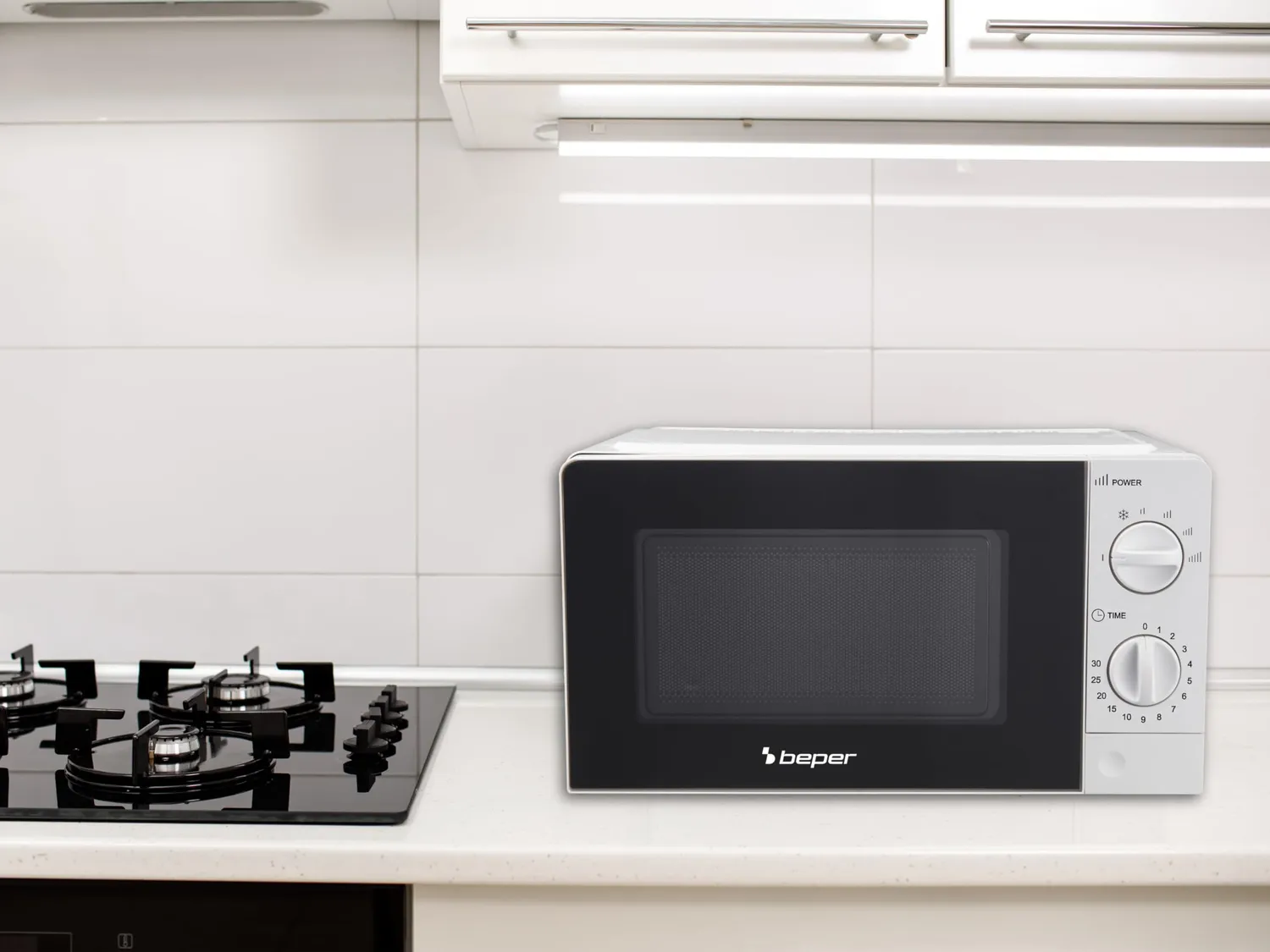 Beper Microonde 20 L Bianco Nero 700W Senza Grill