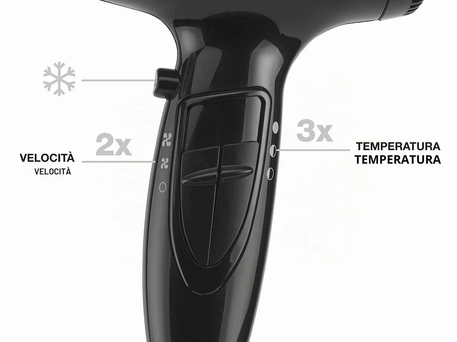 Beper 40.979 asciugacapelli 2000W nero con diffusore