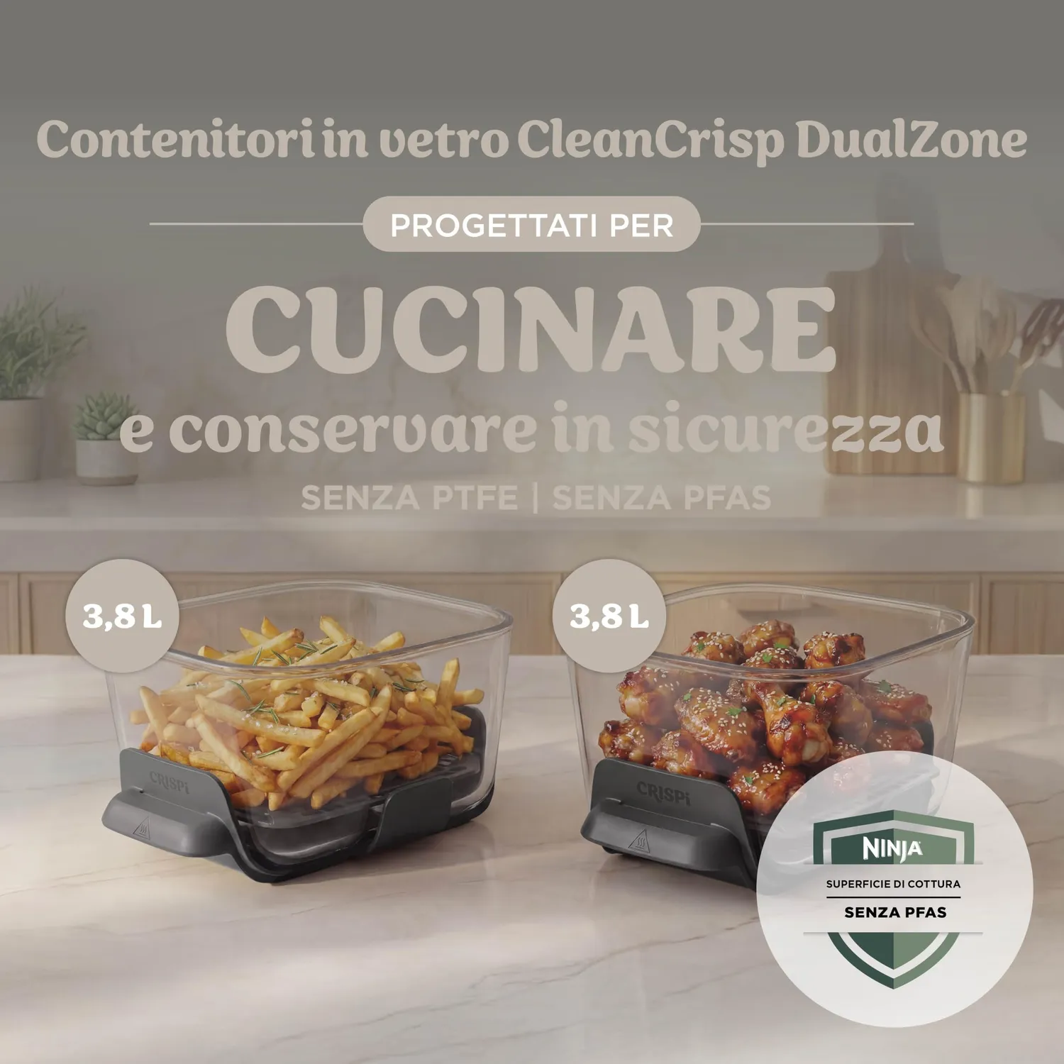 Ninja CRISPi DD103EUSD1 friggitrice vetro oro 7,6L