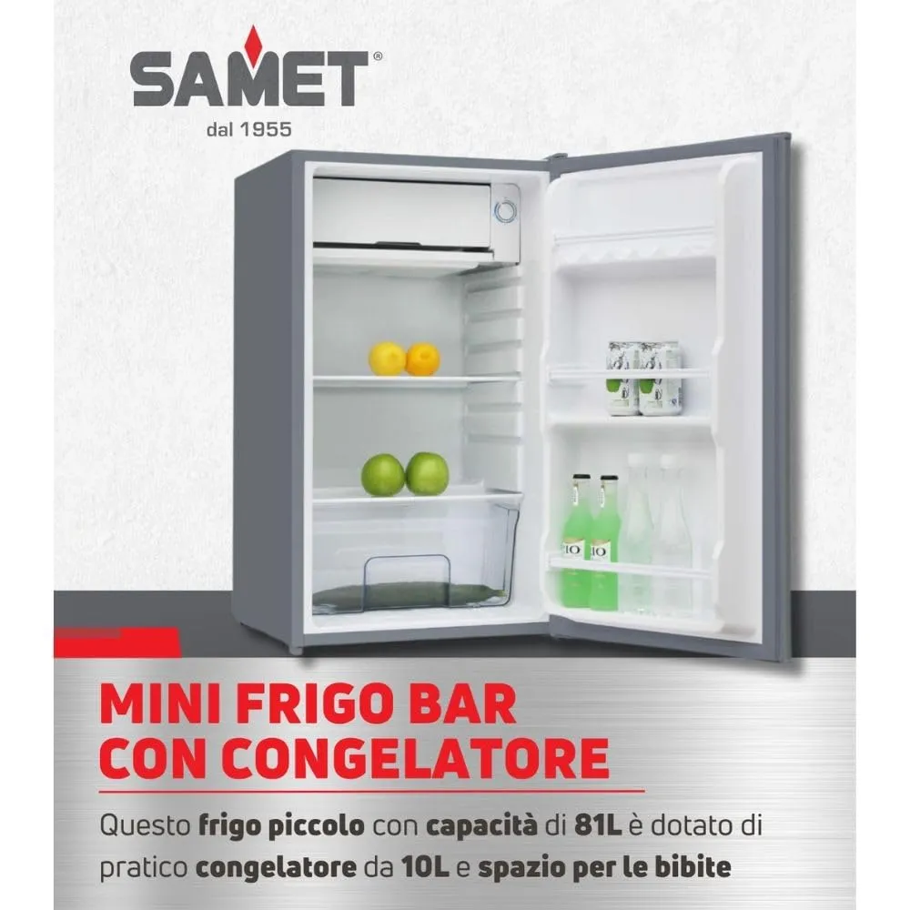 Samet Ametista90 Mini Frigo Bar 81 Lt Inox Freezer