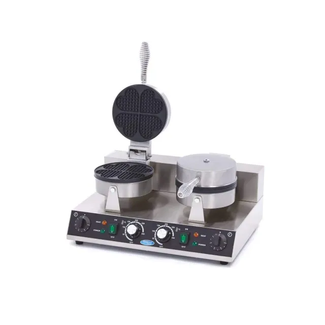 Maxima piastra waffle cuore doppia 2x1000 W antiaderente