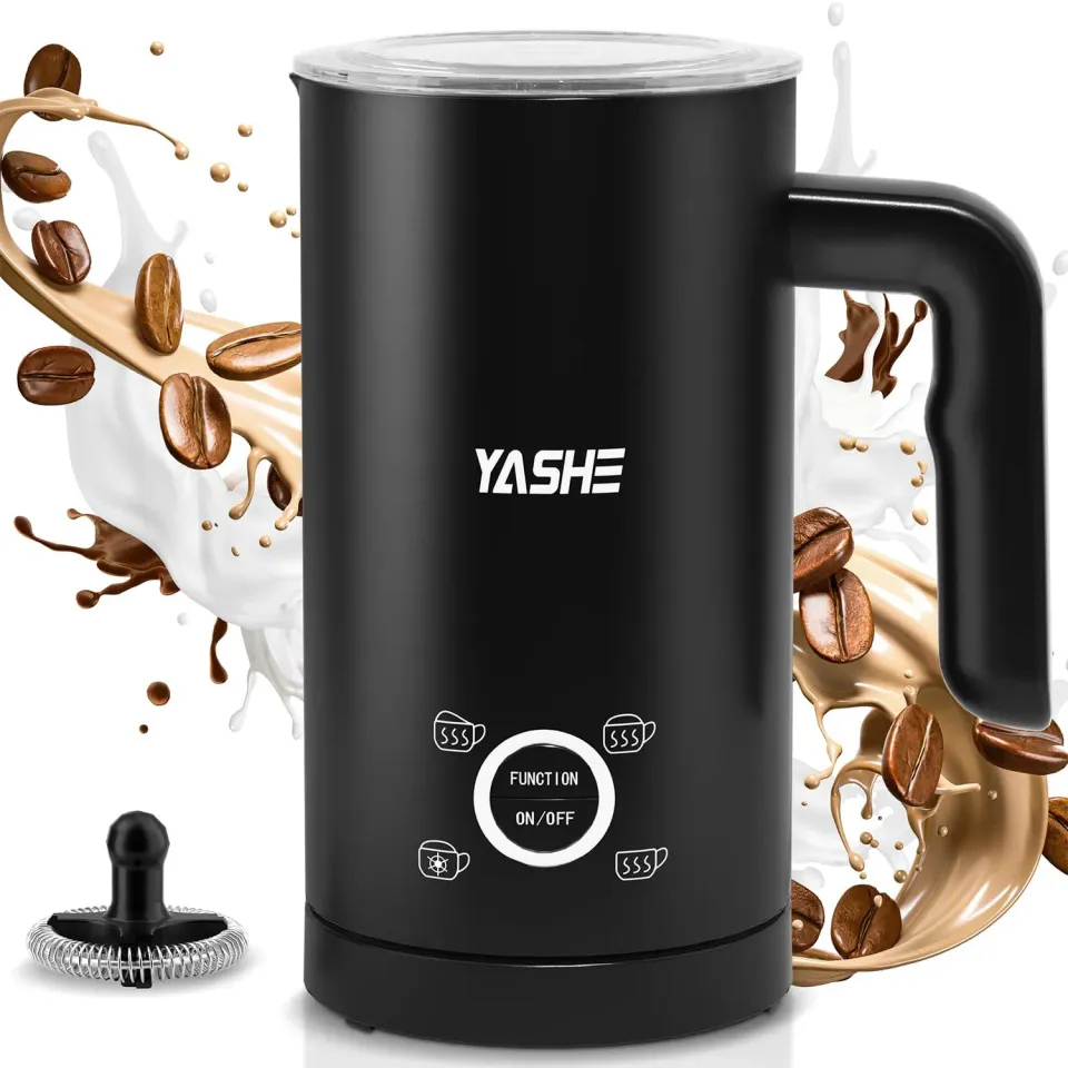 YASHE Montalatte Elettrico 4-in-1 300ml Schiuma Calda Fredda