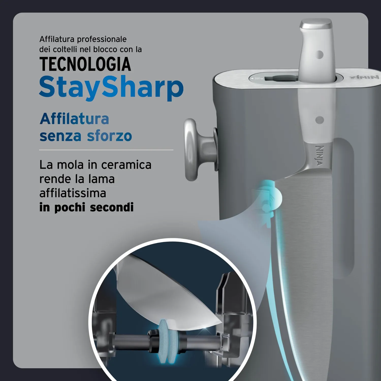Ninja StaySharp NK32013EUUKGY1 set coltelli inox 13 pezzi bianco/grigio