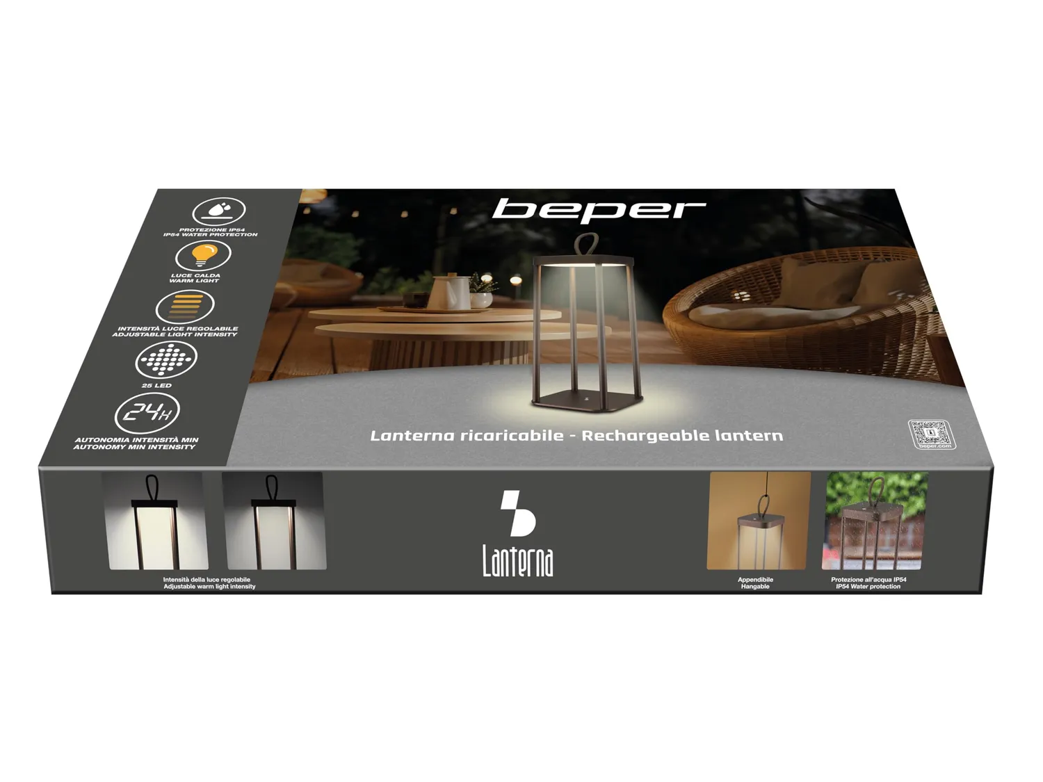 Beper P207ILI102 lampada tavolo LED corten ricaricabile
