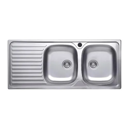 Samet Lavello Incasso 2 Vasche Acciaio 116x50 Gocciolatoio Sx
