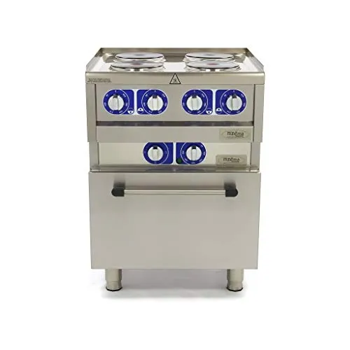 Maxima Commercial Grade cucina elettrica 4 fuochi con forno 60x60