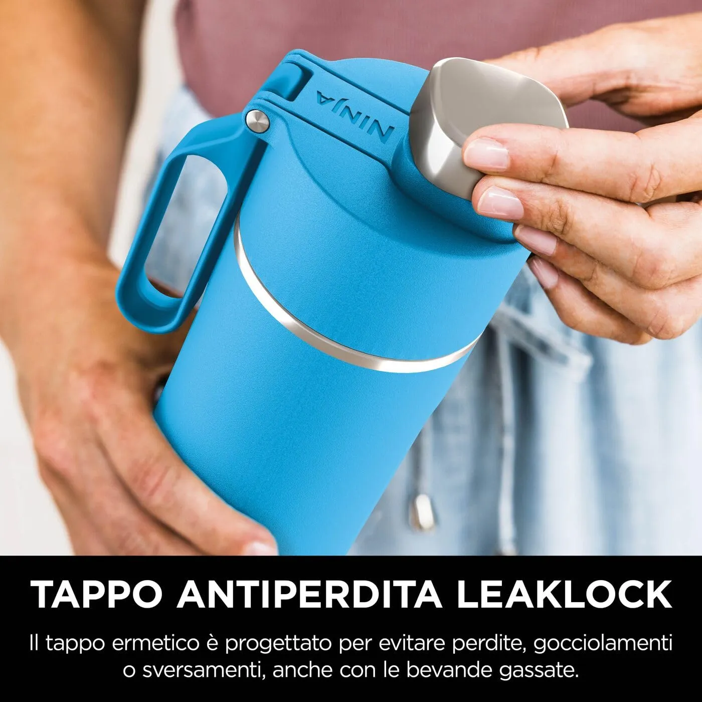 Ninja Thirsti Borraccia Termica 530ml Blu Tropicale