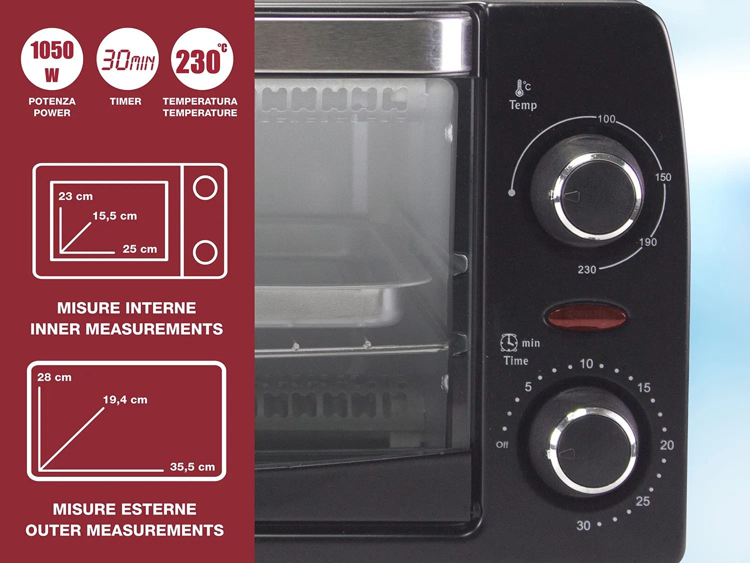 Beper 90.882 fornetto elettrico 12L al quarzo