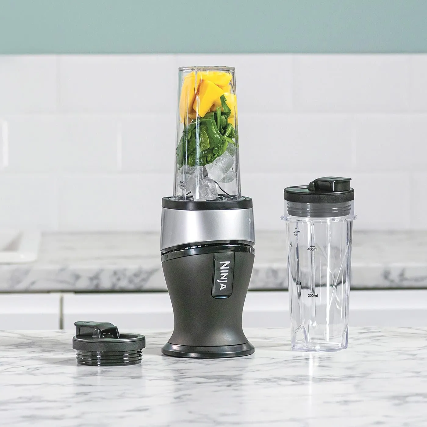 Ninja frullatore smoothie 700W nero 2 tazze 470ml