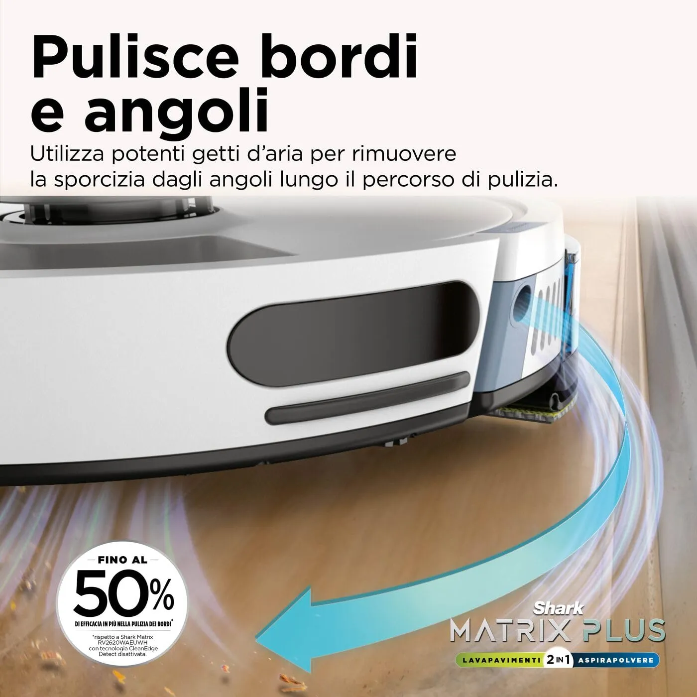 Shark Matrix Plus 2-in-1 Robot Aspirapolvere Bianco 60 Giorni