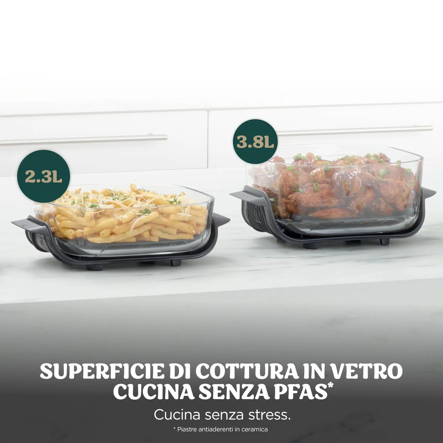 Ninja CRISPi FN203EU friggitrice ad aria vetro oro 3,8L+2,3L