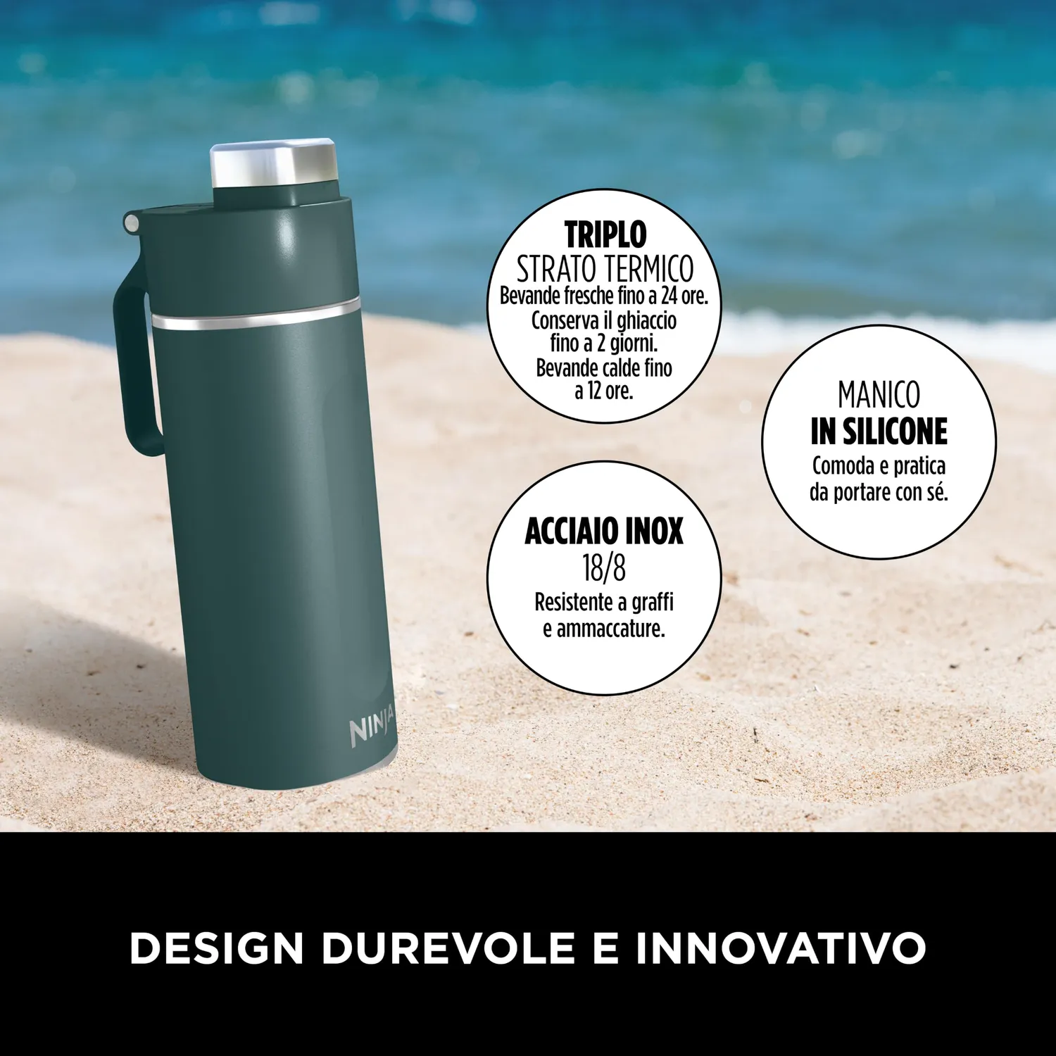 Ninja Thirsti DW2401EUUKTL borraccia termica 700 ml ottanio scuro