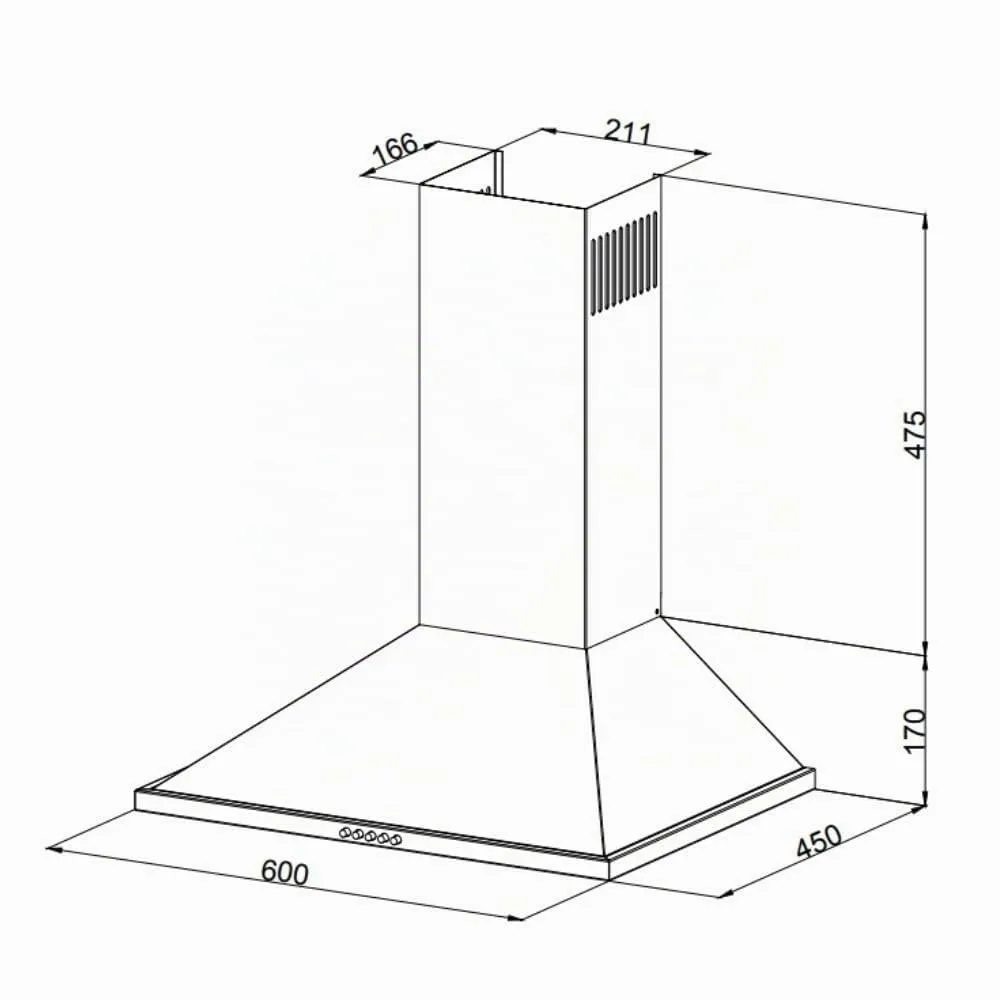 Samet Eolo60 Cappa Piramide 60 cm Inox Aspirante